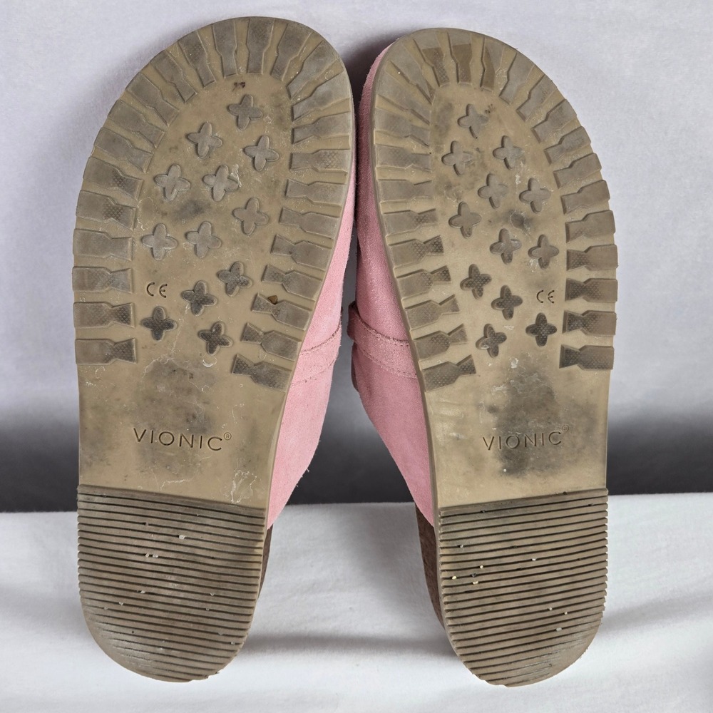 Vionic Georgie Pink Suede Chain Link Mule Slippers Clog Orthotic Shoes Womens 11 - Picture 9 of 9